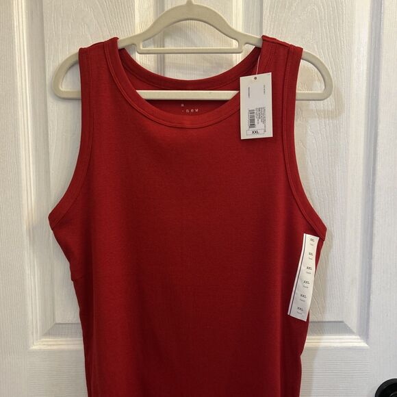 NWT A New Day Women’s Ribbed High Neck Tank Top Dark Red Size 2XL - Picture 4 of 15